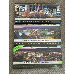 Buffalo Lot of 3 Panoramic Puzzles 750 Piece Las‎ Vegas And Times Square
